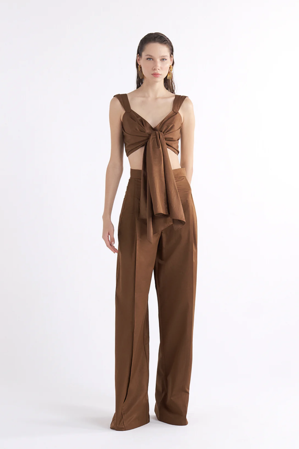 IRISA HIGH-WAISTED WIDE-LEG PANTOLON