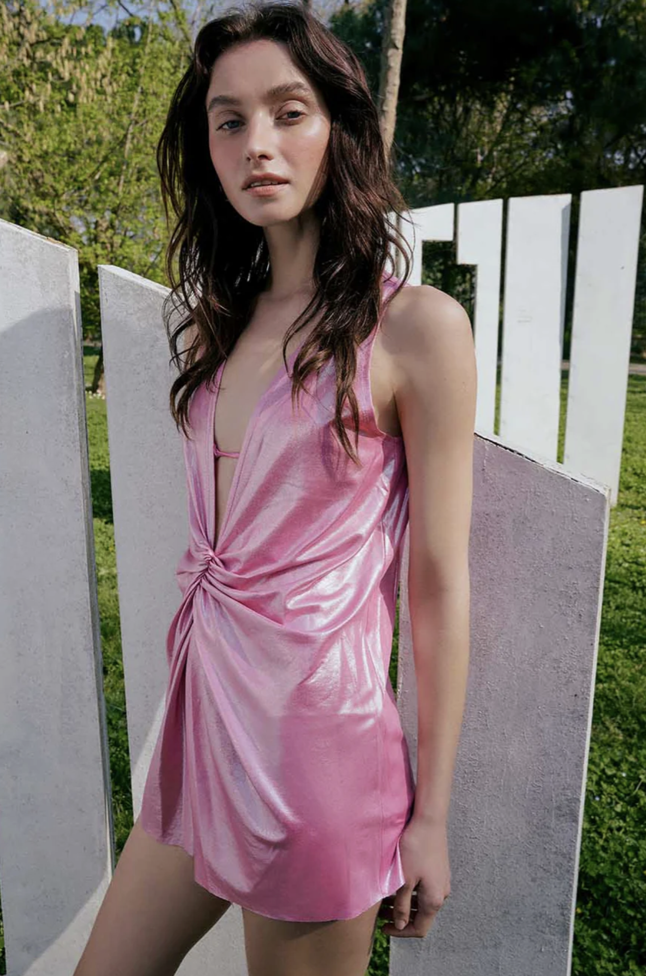 Lexi Pareo Pembe Elbise 