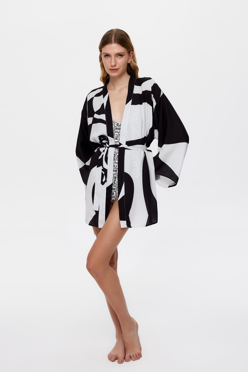 Loop Siyah Mini Kimono