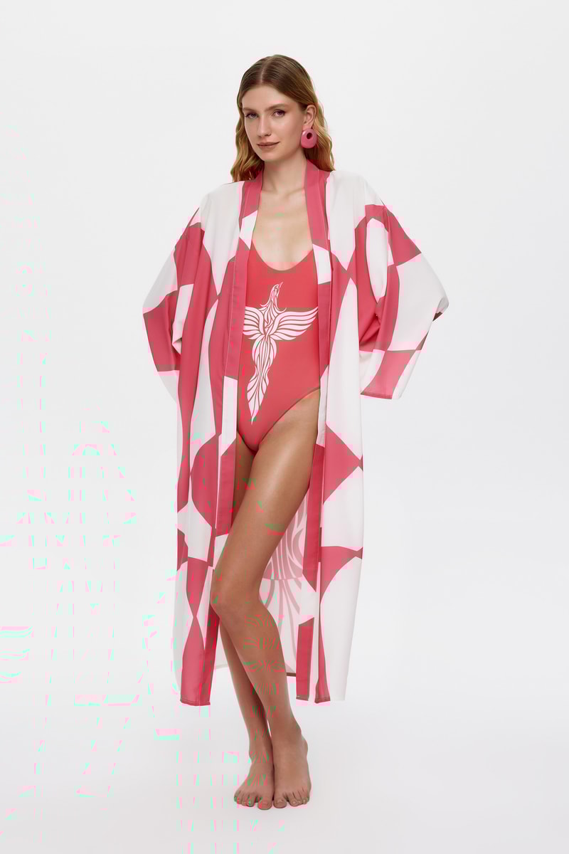 Sireng Pembe Maxi Kimono