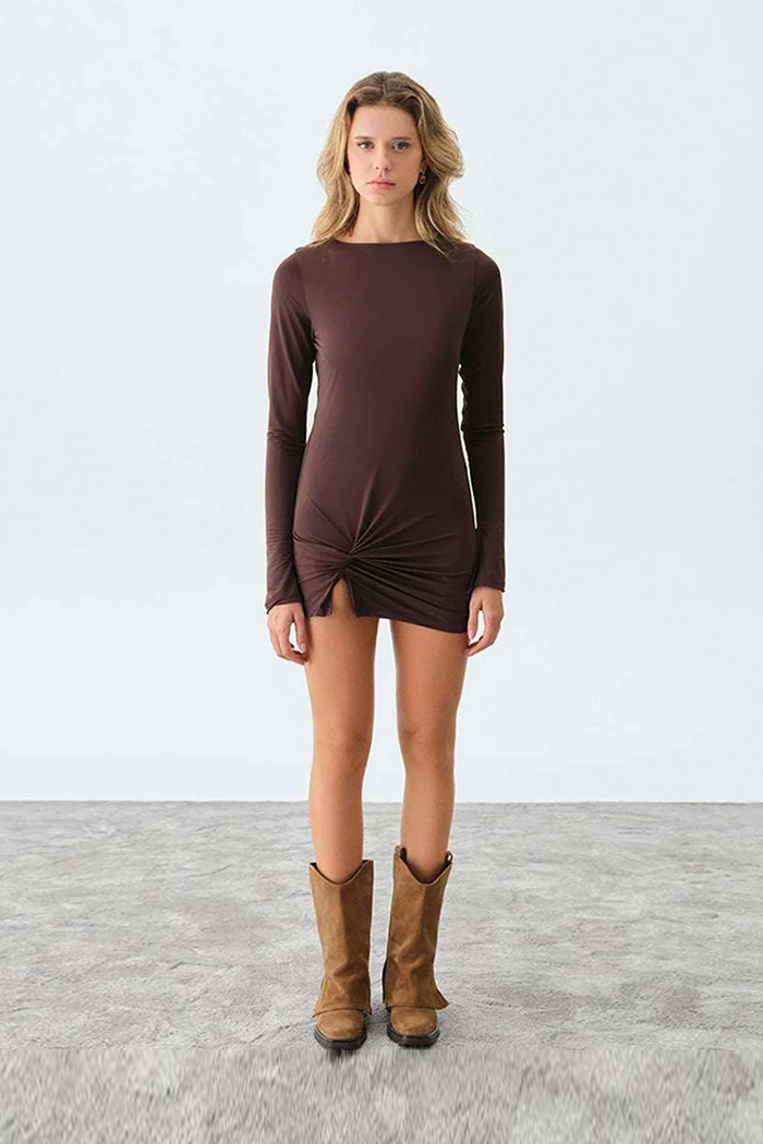 Liara Kahverengi Elbise