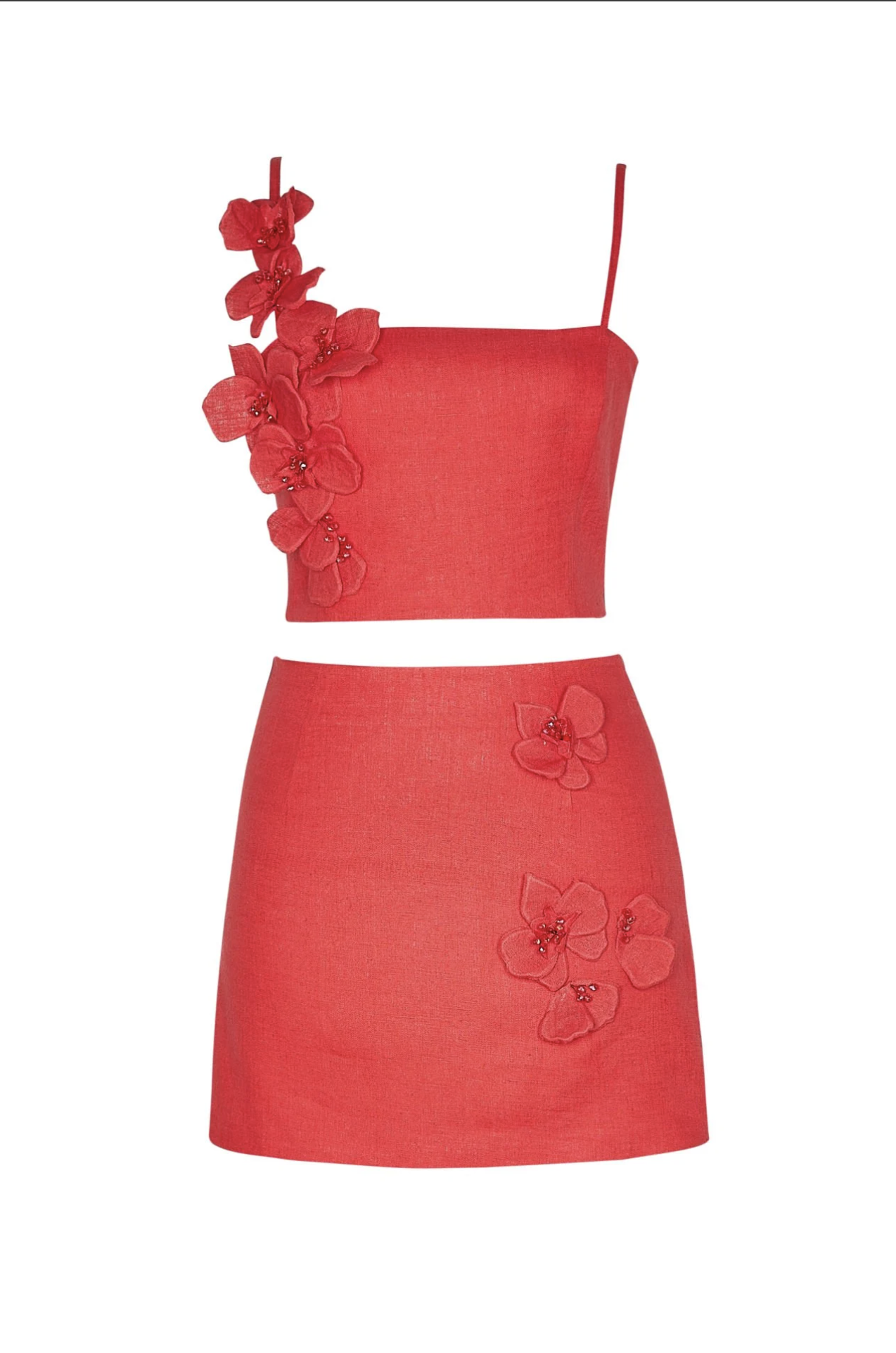 Oralia Fleur Set in Coral