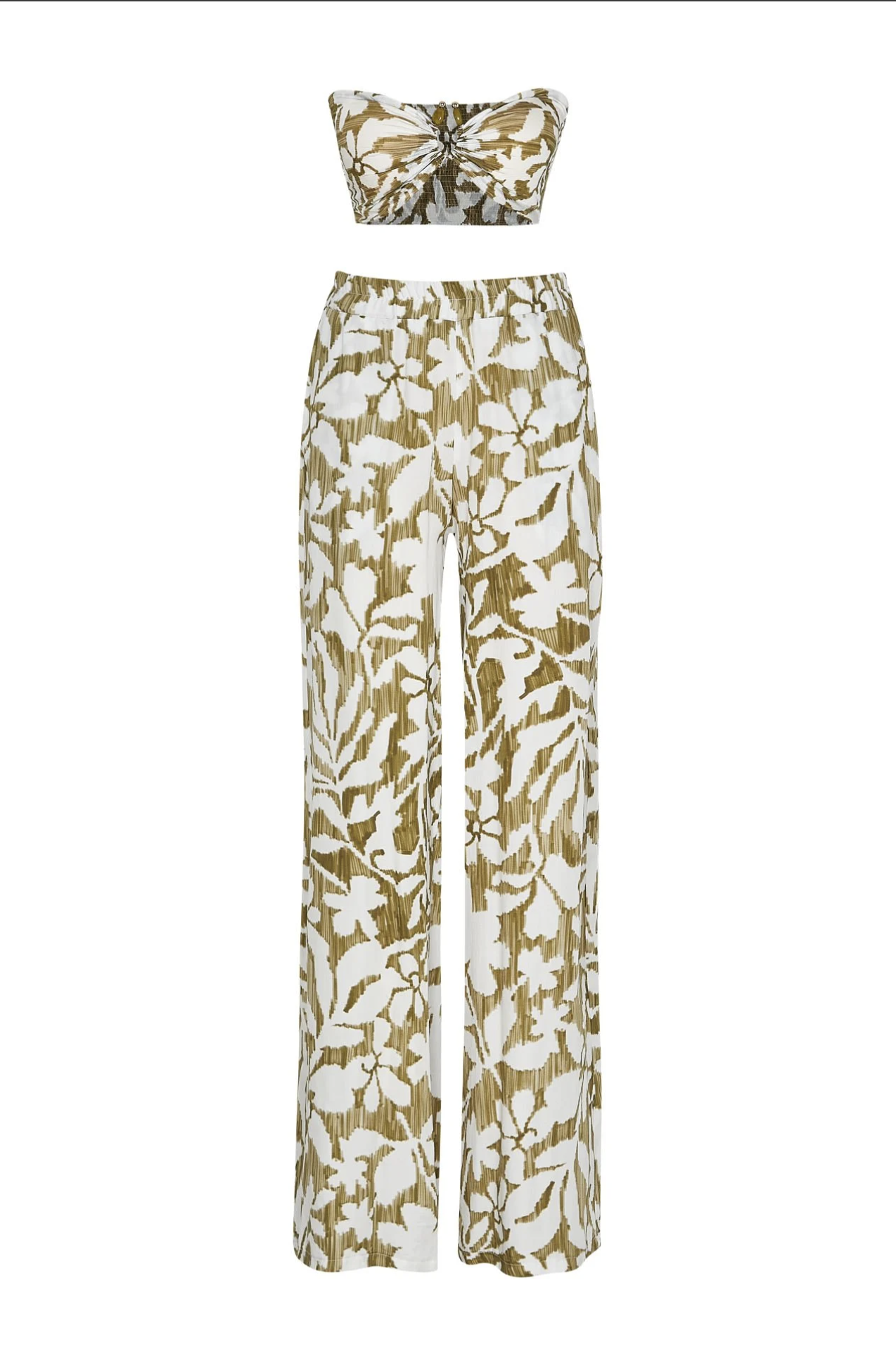 Zayana Floral Print Co-Ord Set in Green