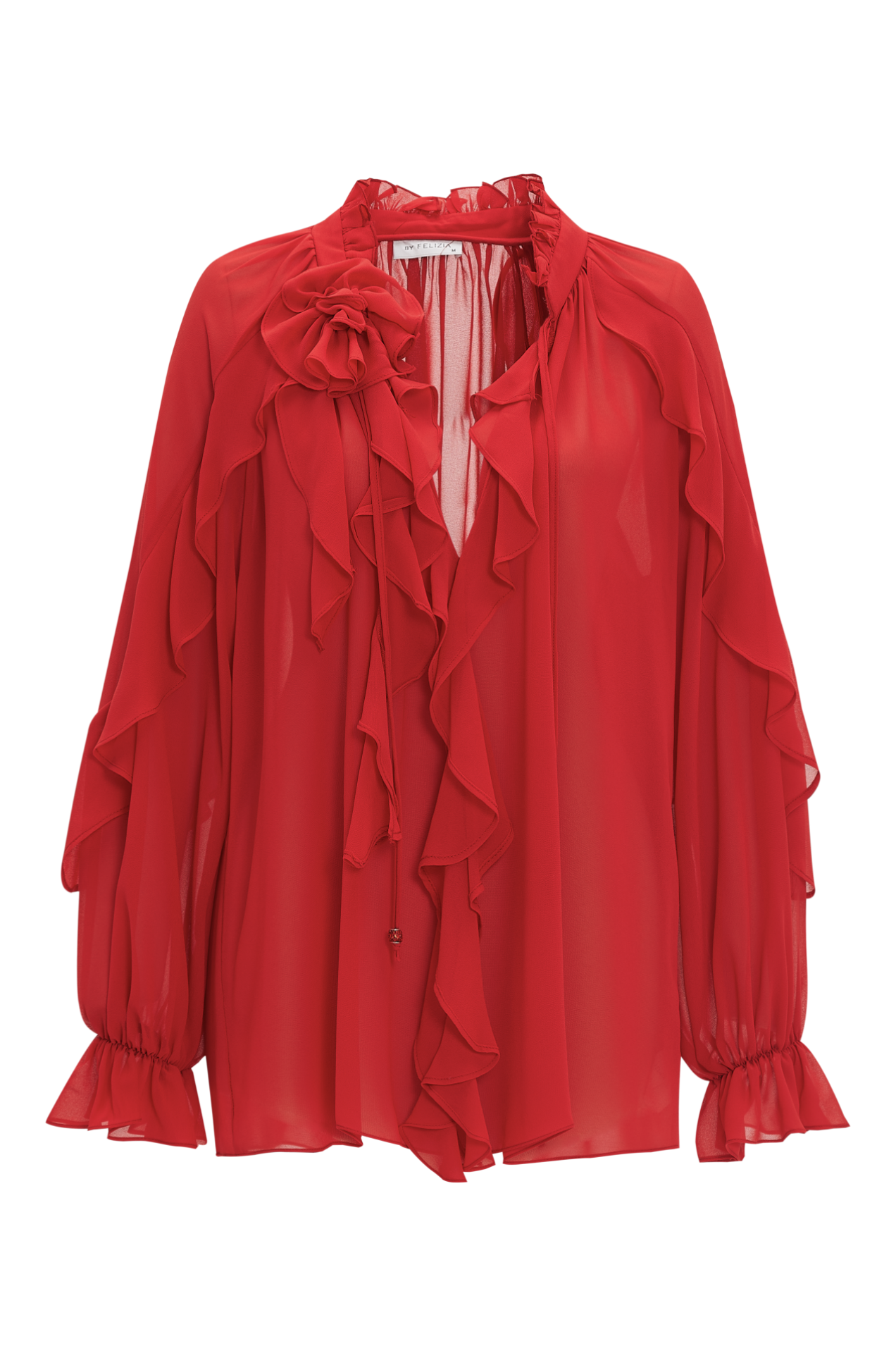 Ruffle Blouse in Red