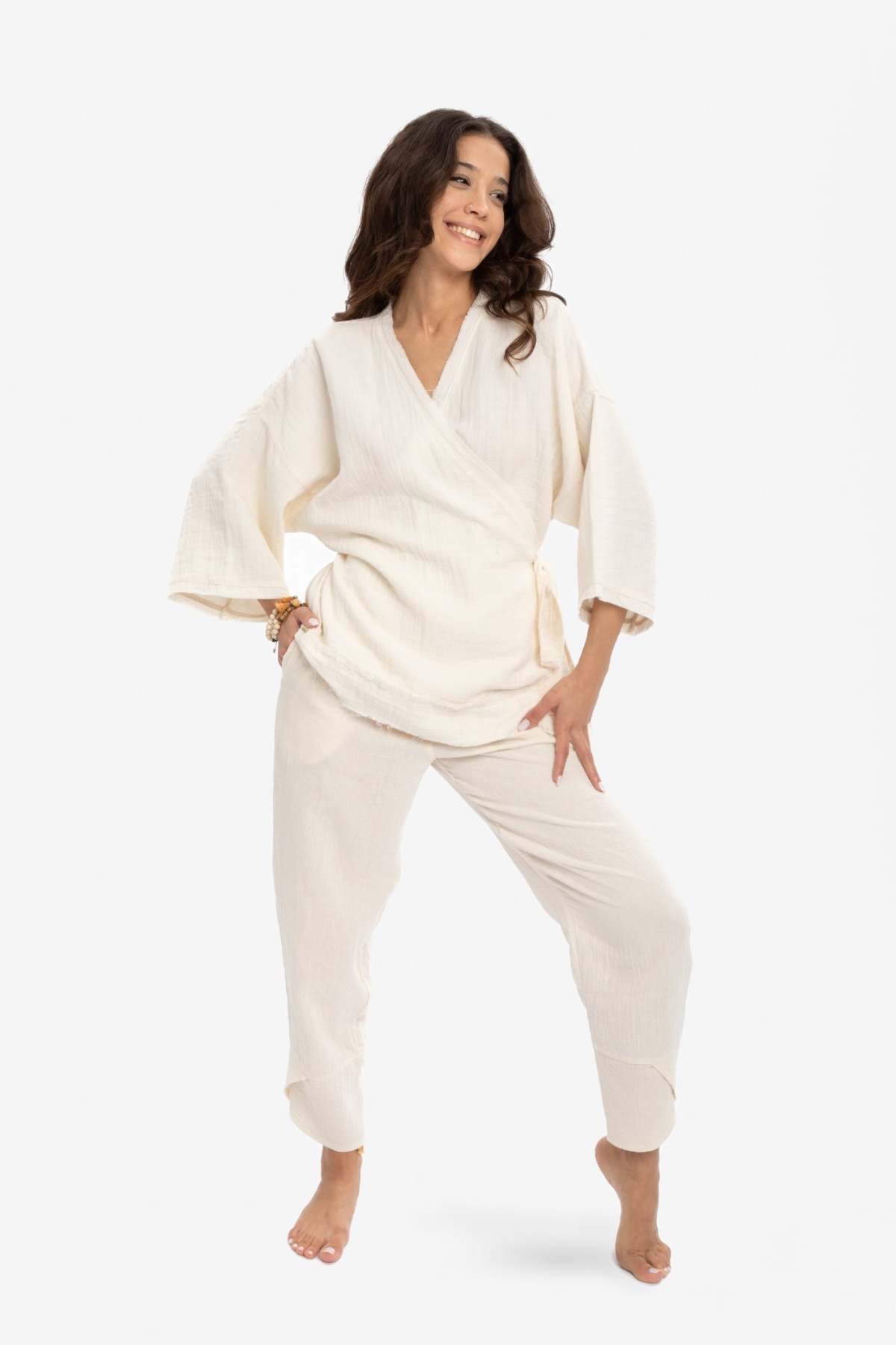 Kruvaze Naturel Kimono