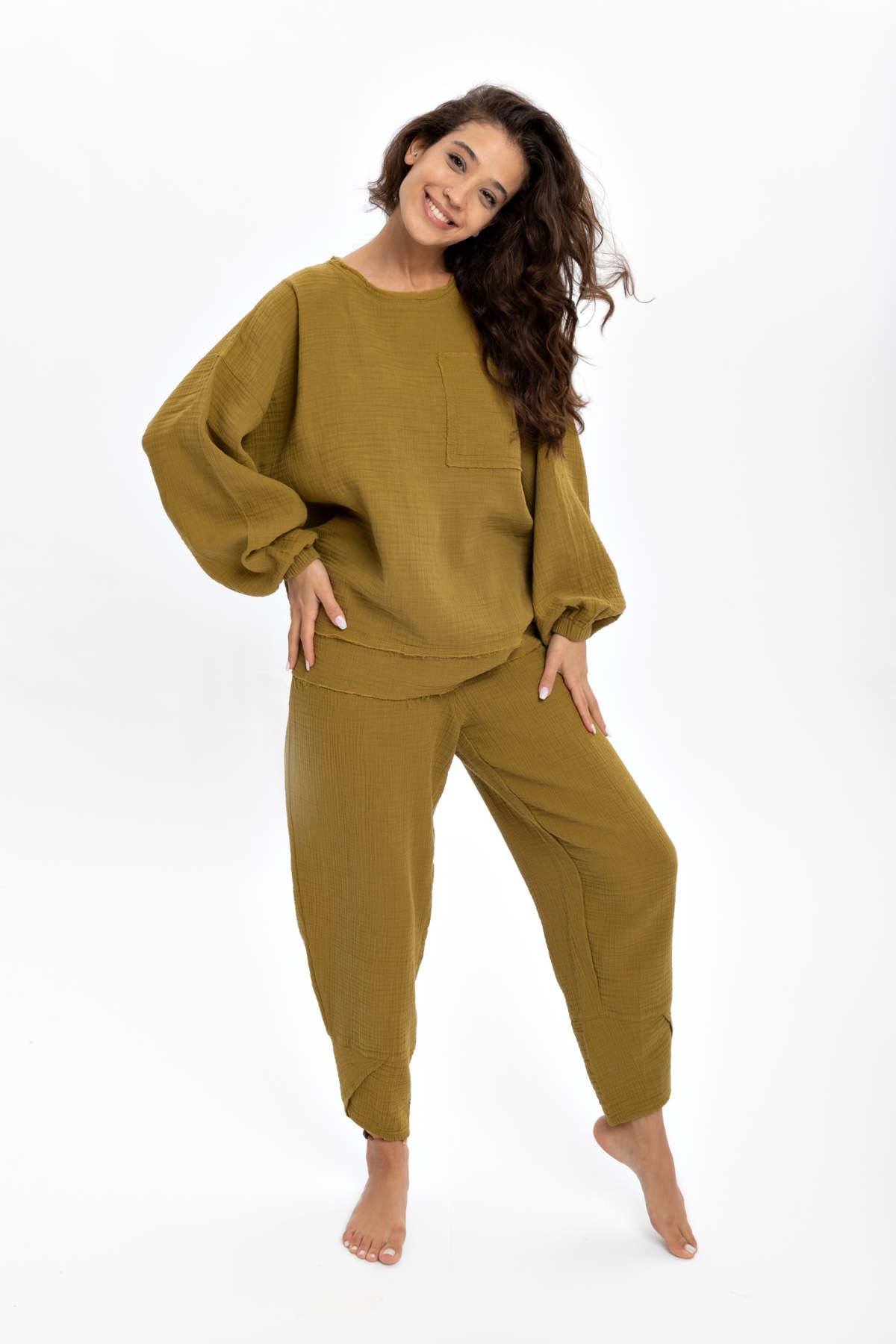 Holly Yağ Yeşili Sweatshirt