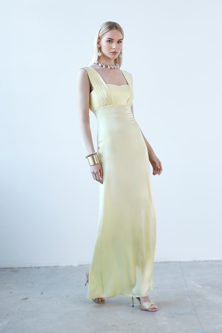 MELORA DRAPED SILK GOWN