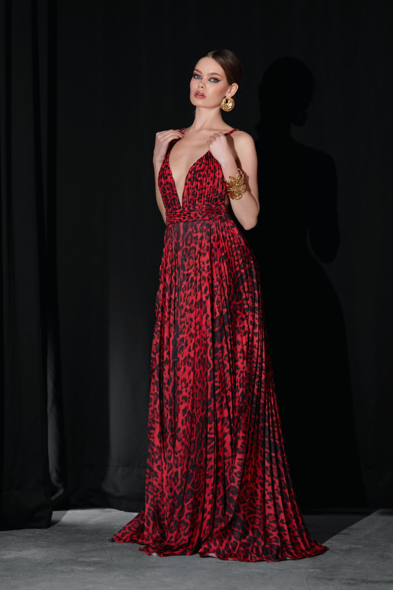 FLAMME ROUGE LEOPARD SILK SATIN