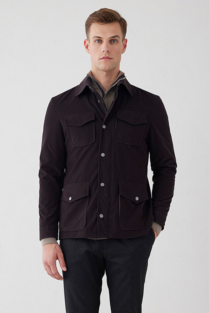 Kahve Renk Fermuarlı Safari Ceket