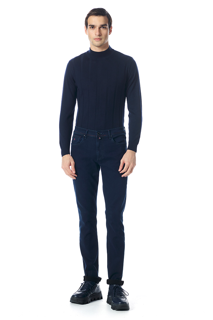 Giovane Gentile Pantolon Lacivert Denim