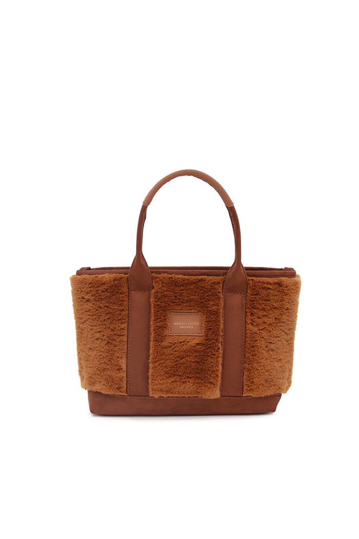 Miramar Peluş Kahverengi Mini Kol Çantası