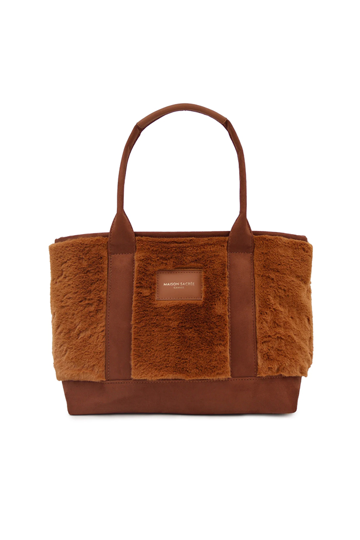 Miramar Peluş Kahverengi Large Kol Çantası