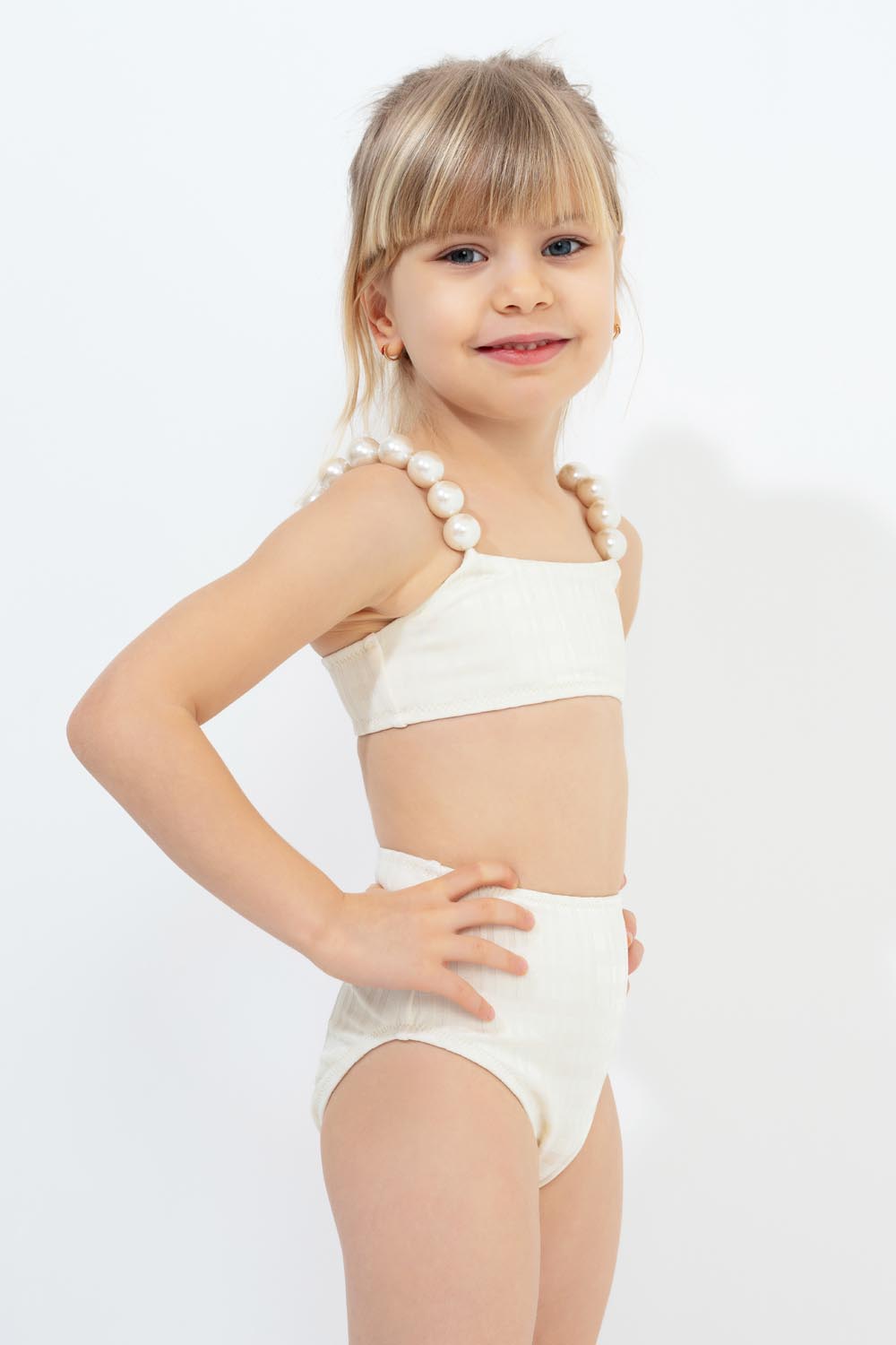 Perla Beyaz Çocuk Bikini
