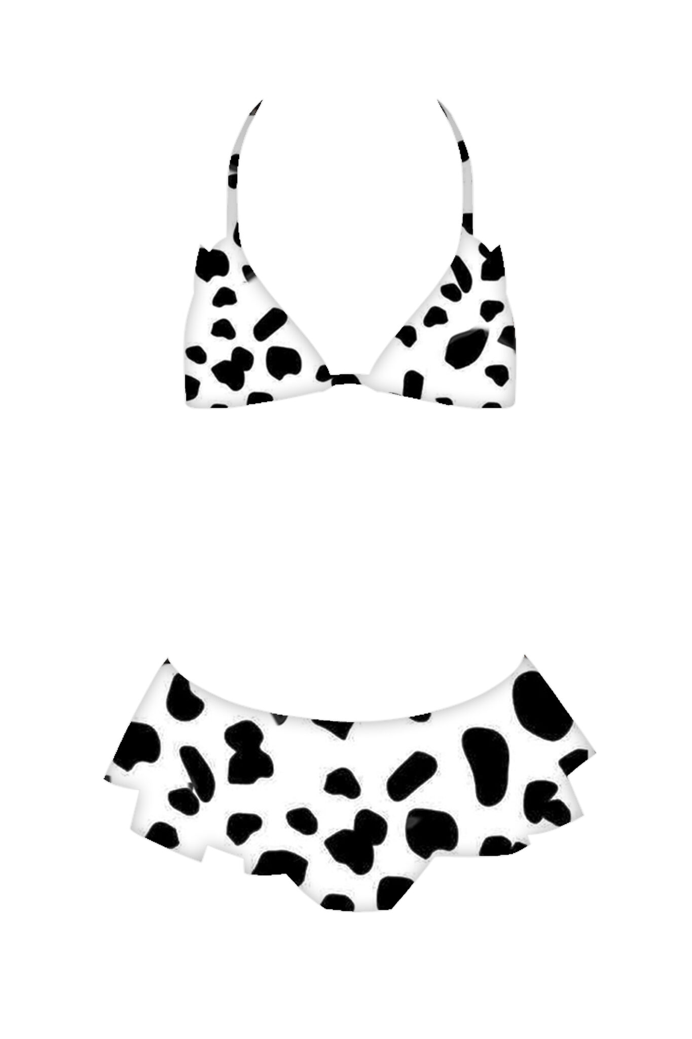 Silvia Siyah Beyaz Desenli Çocuk Bikini