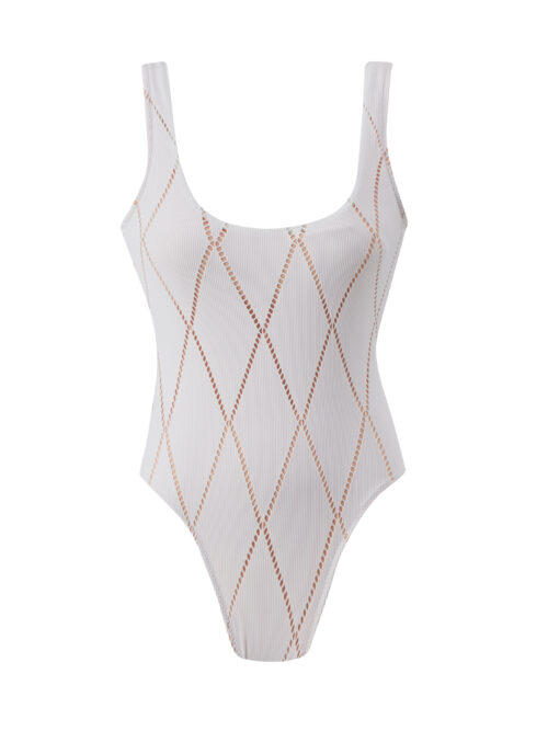 Victoria Beyaz File Detaylı Mayo