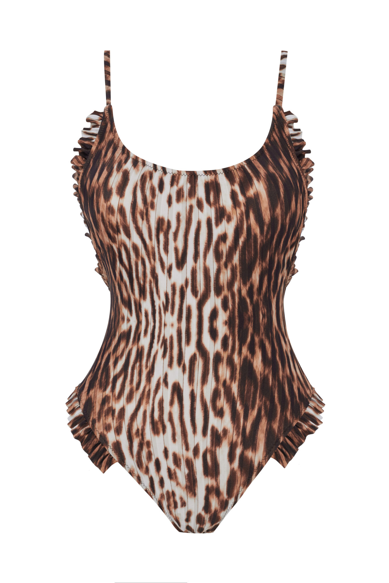 Ava Leopar Desenli Fırfır Detaylı Mayo