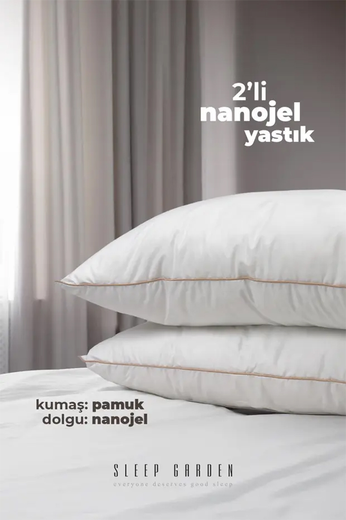 Prestige Serisi 2 Adet Nano Jel Yastık 1000 gr Saten Biyeli 50x70