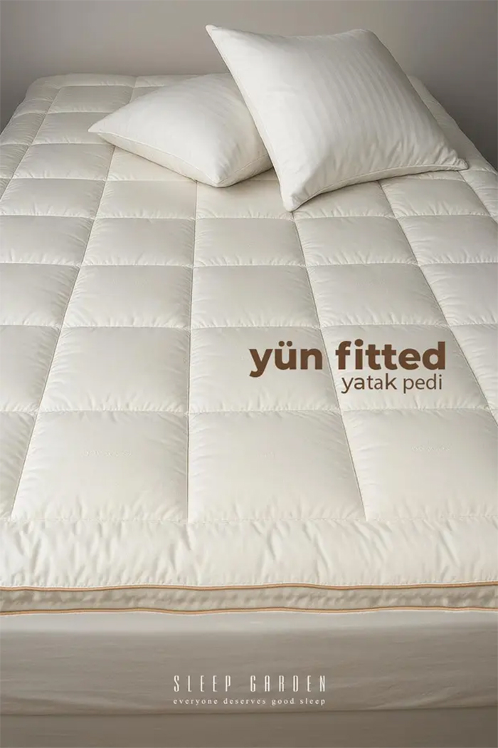 Yün Yatak Pedi Fitted Çift Kişilik (160x200)