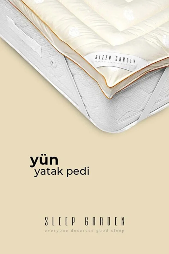 Yün Yatak Pedi Dört Köşe Lastikli 160x200