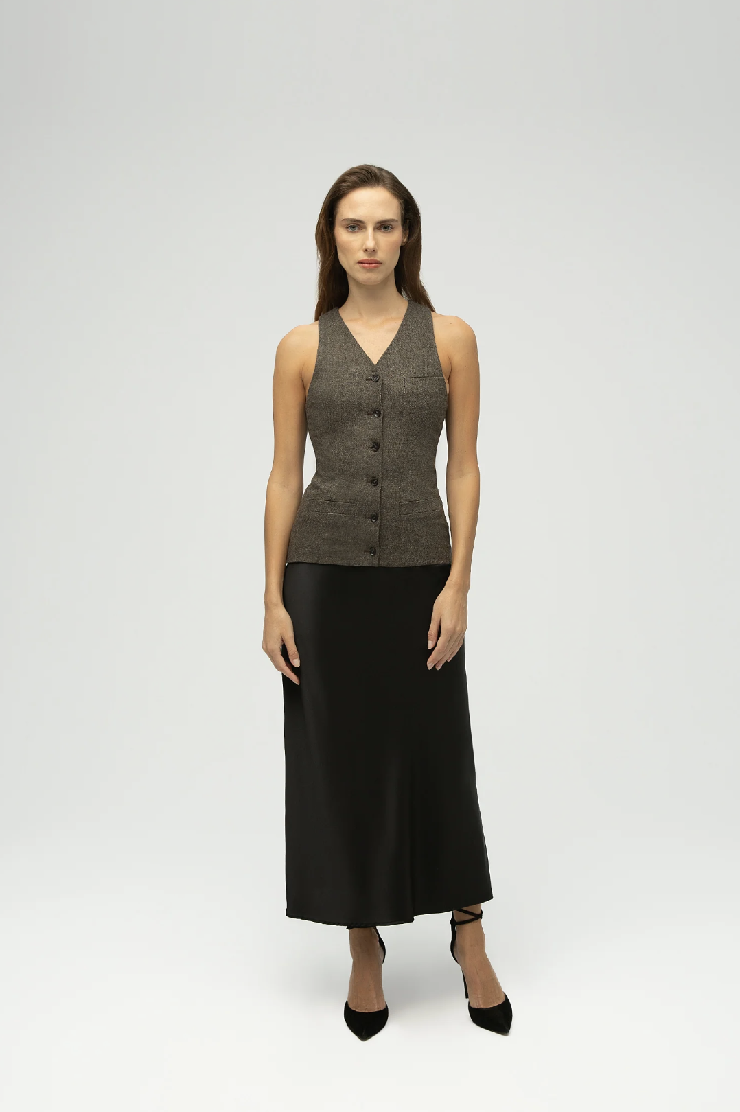 Ester Kahve Yün Yelek