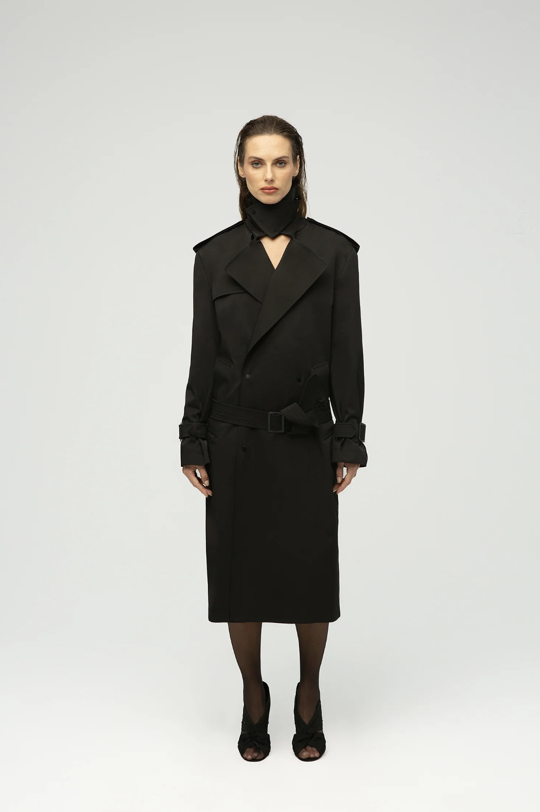 Victoria Siyah Trençkot