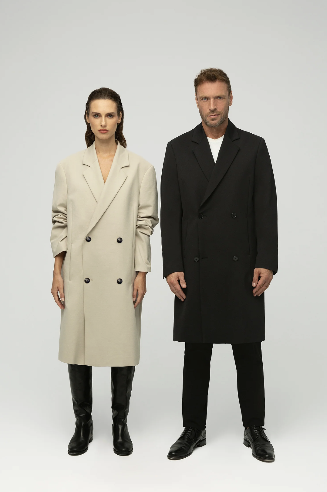 Spartacus Krem Oversized Teknik Palto