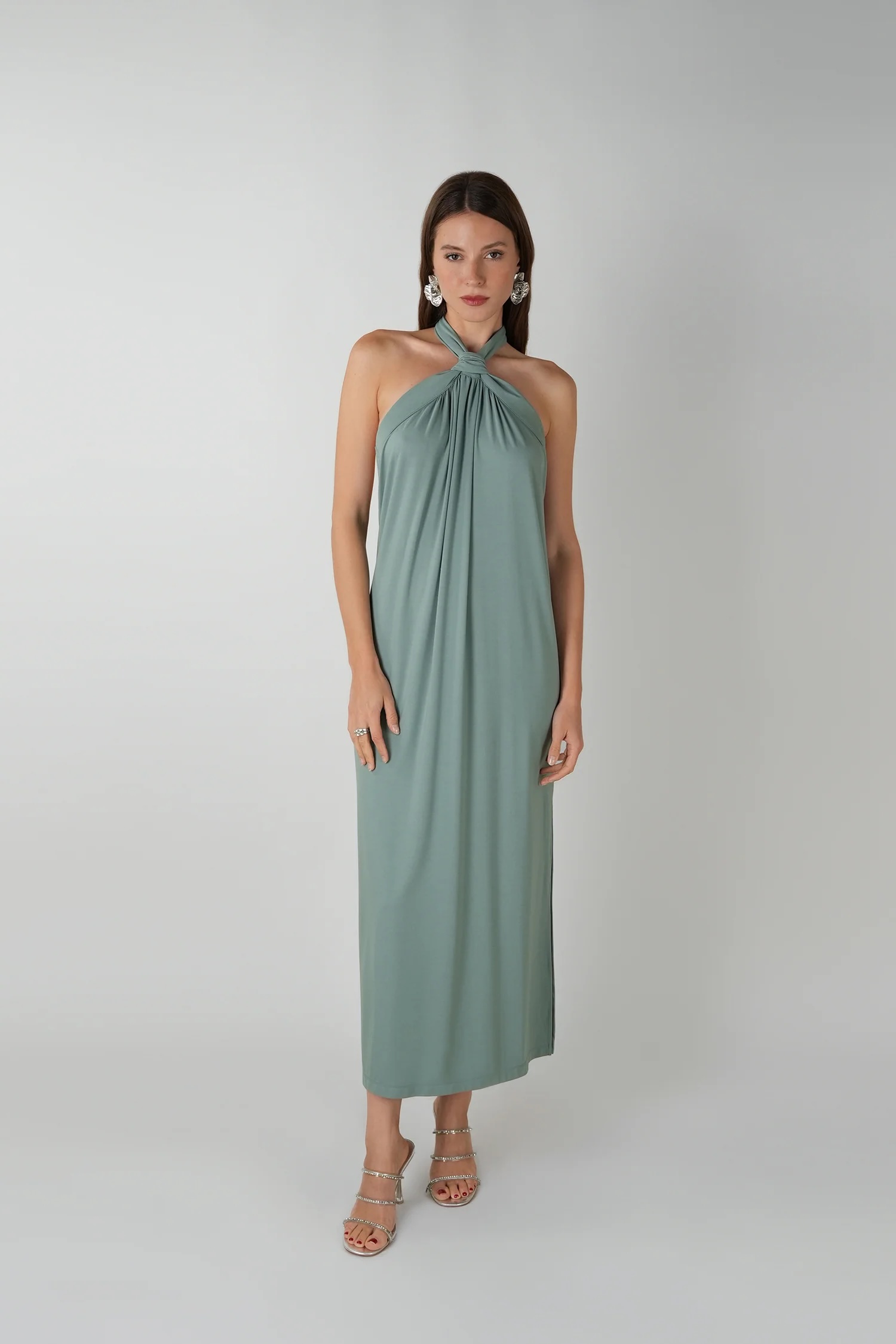 Silencio Yeşil Uzun Elbise