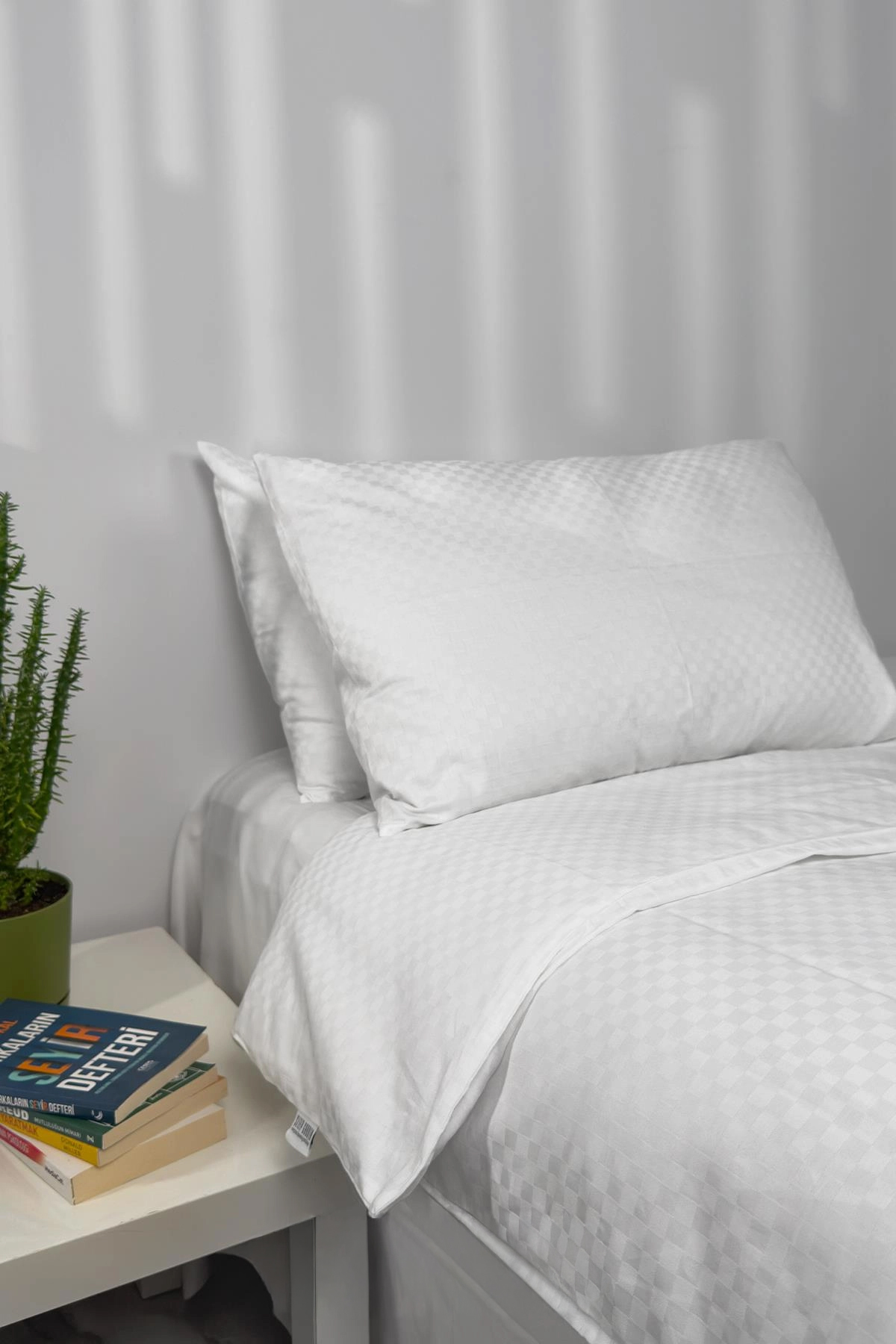 Glory %100 Pamuk Lastikli Beyaz Tek Kişilik Nevresim Takımı