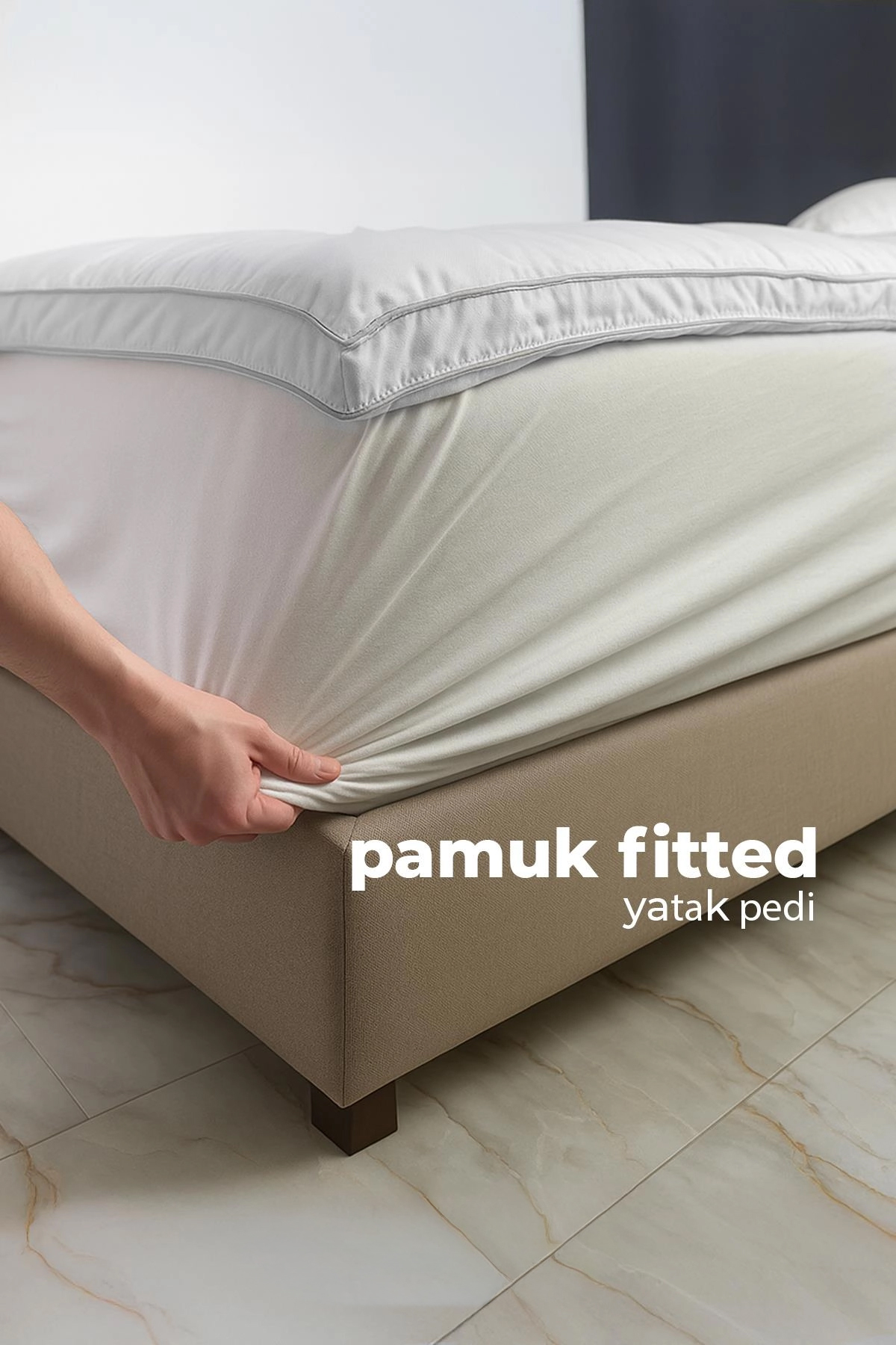 Pamuk Yatak Pedi Fitted Çift Kişilik (160x200)
