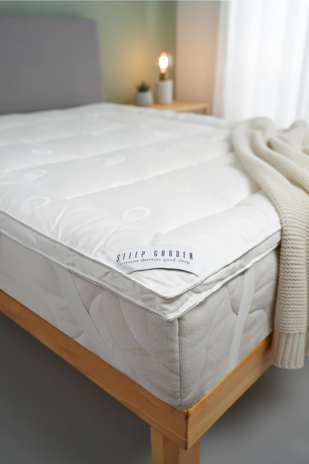 Pamuk Yatak Pedi Çift Kişilik Dört Köşe Lastikli 160x200