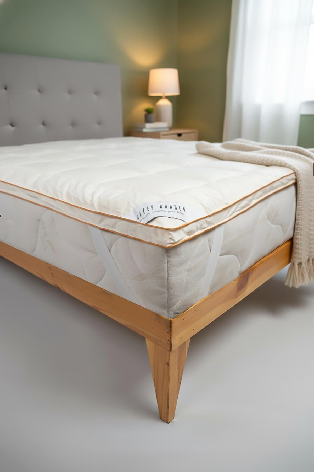 Yün Yatak Pedi Tek Kişilik Dört Köşe Lastikli 100x200