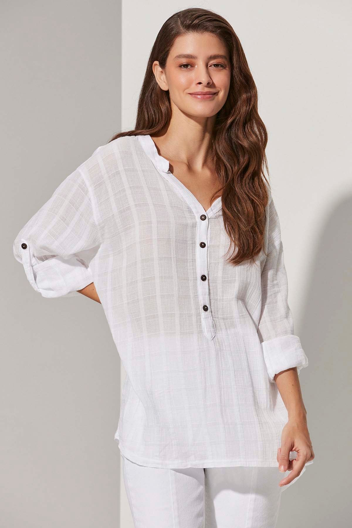 Hakim Yaka Uzun Pat Bluz