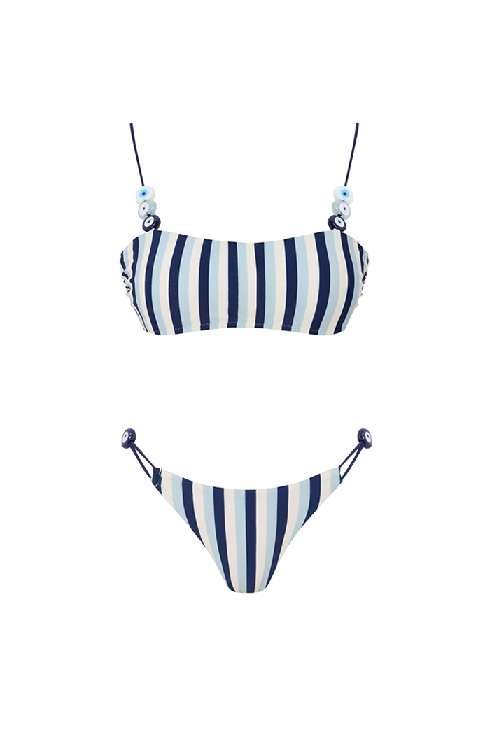 Alya Mavi Çizgili Bikini