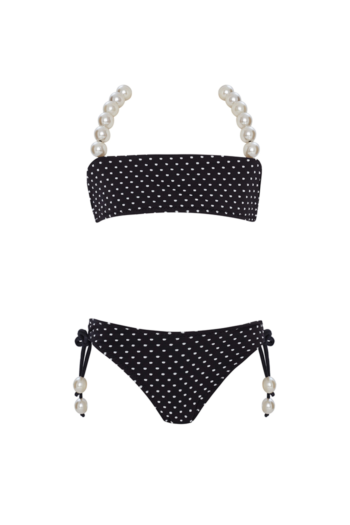 Betty Siyah Puantiyeli Çocuk Bikini