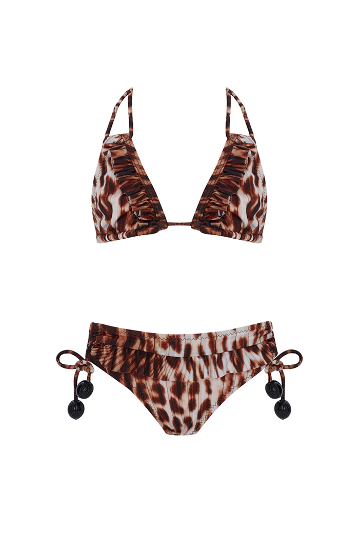 Ava Leopar Desenli Çocuk Bikini