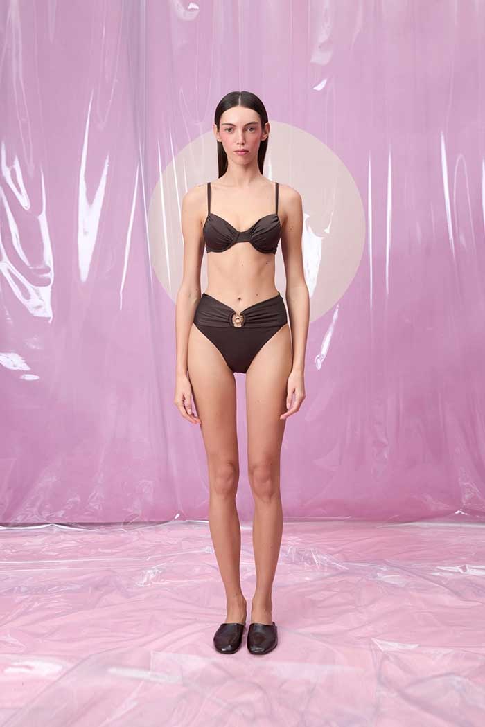 SERENATA ESPRESSO GÜNEŞ AKSESUARLI BALENLİ YÜKSEK BEL BİKİNİ TAKIMI