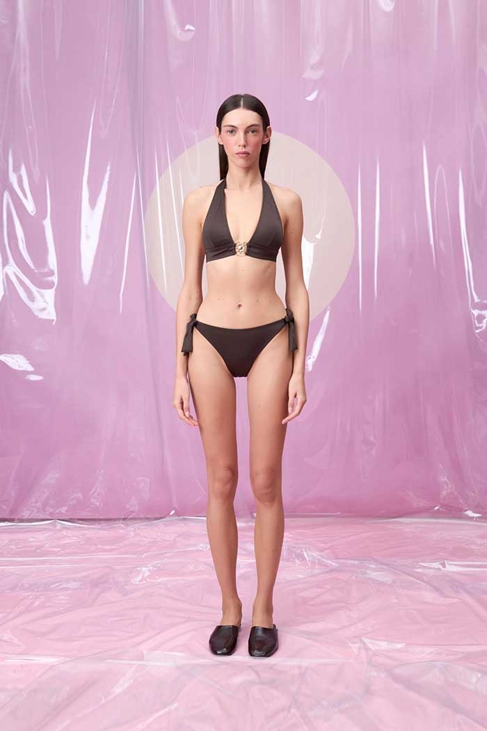 CORALINA ESPRESSO GÜNEŞ AKSESUARLI ÜÇGEN BOYUNDAN BAĞLAMALI BİKİNİ TAKIMI