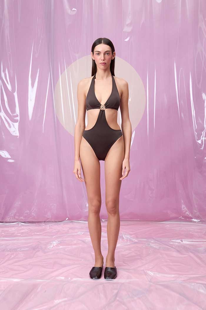 MARINA ESPRESSO GÜNEŞ AKSESUARLI ÜÇGEN BOYUNDAN BAĞLAMALI MAYO