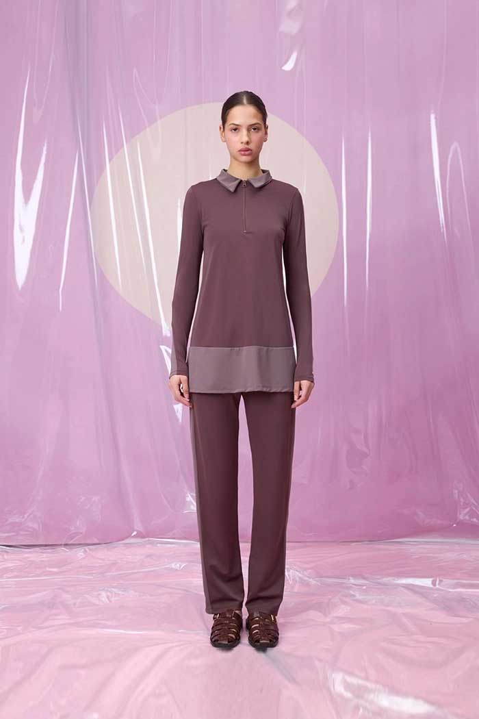 EVITA ROUGE POLO YAKA UZUN TESETTÜR TAKIM MAYO