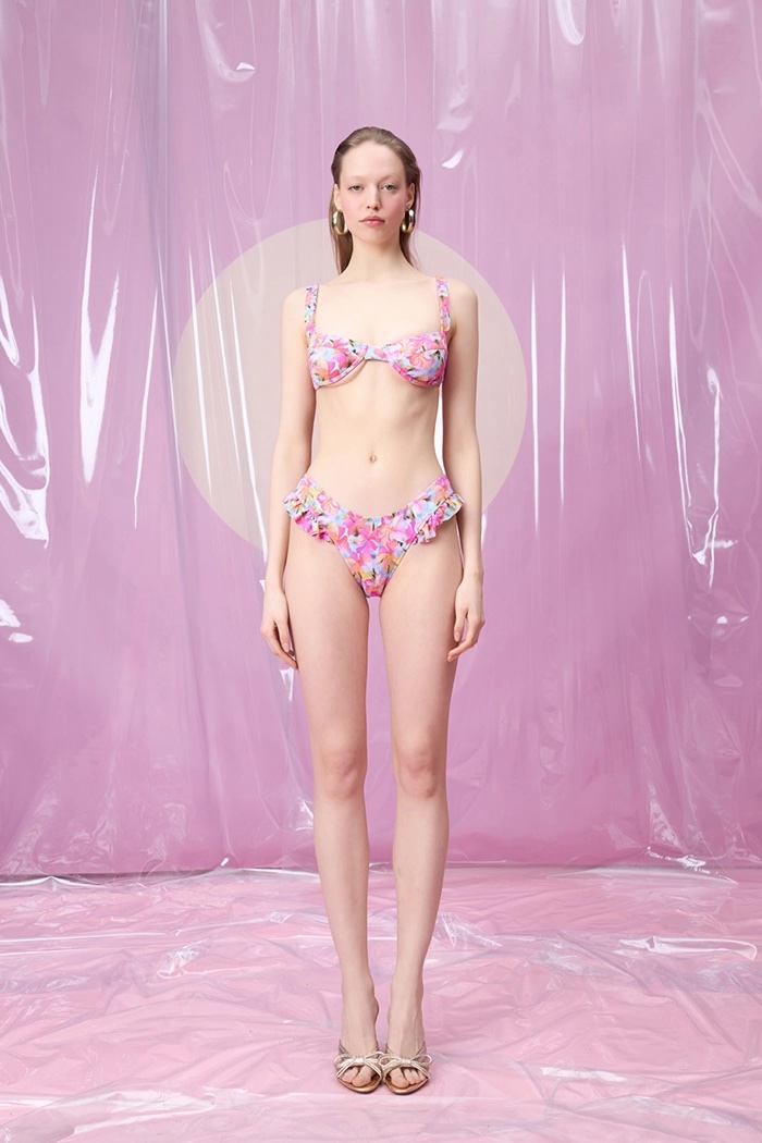 SUAVE FUCHSIAE FIRFIR DETAYLI BALENLİ BİKİNİ TAKIMI