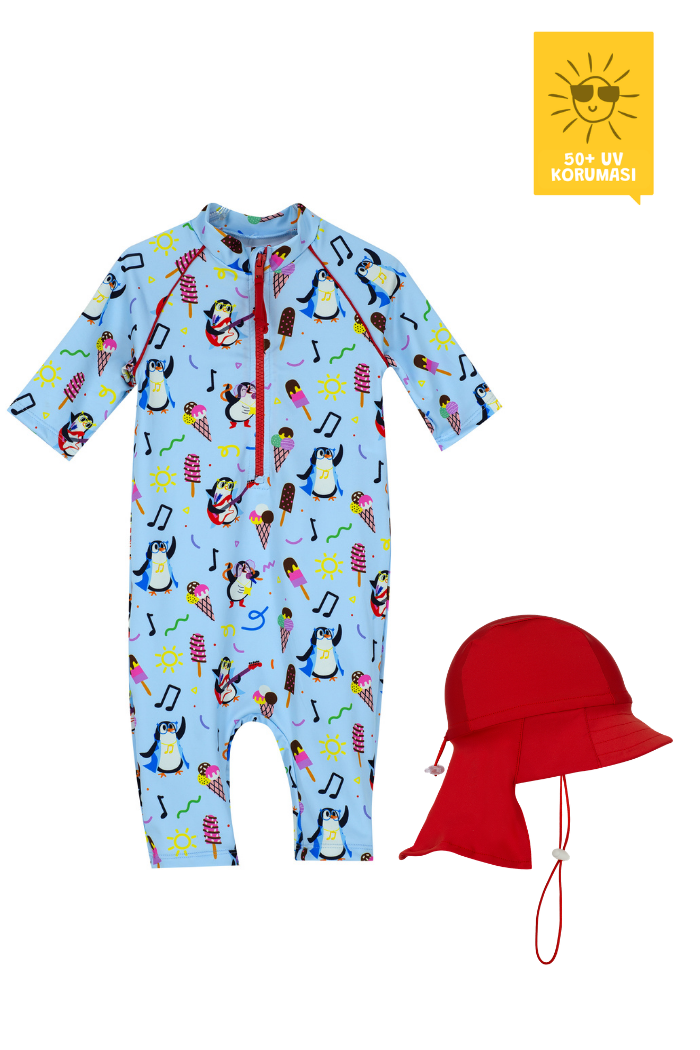 UPF 50+ Şapkalı Yüzme Seti2 -TAPPY