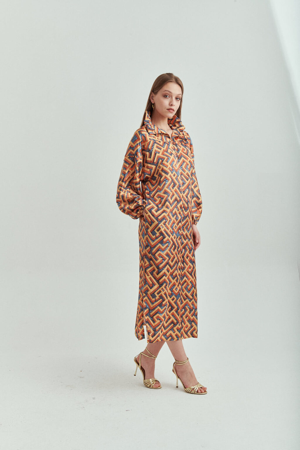 İris 2si 1 Arada Labyrinth Desenli Elbise