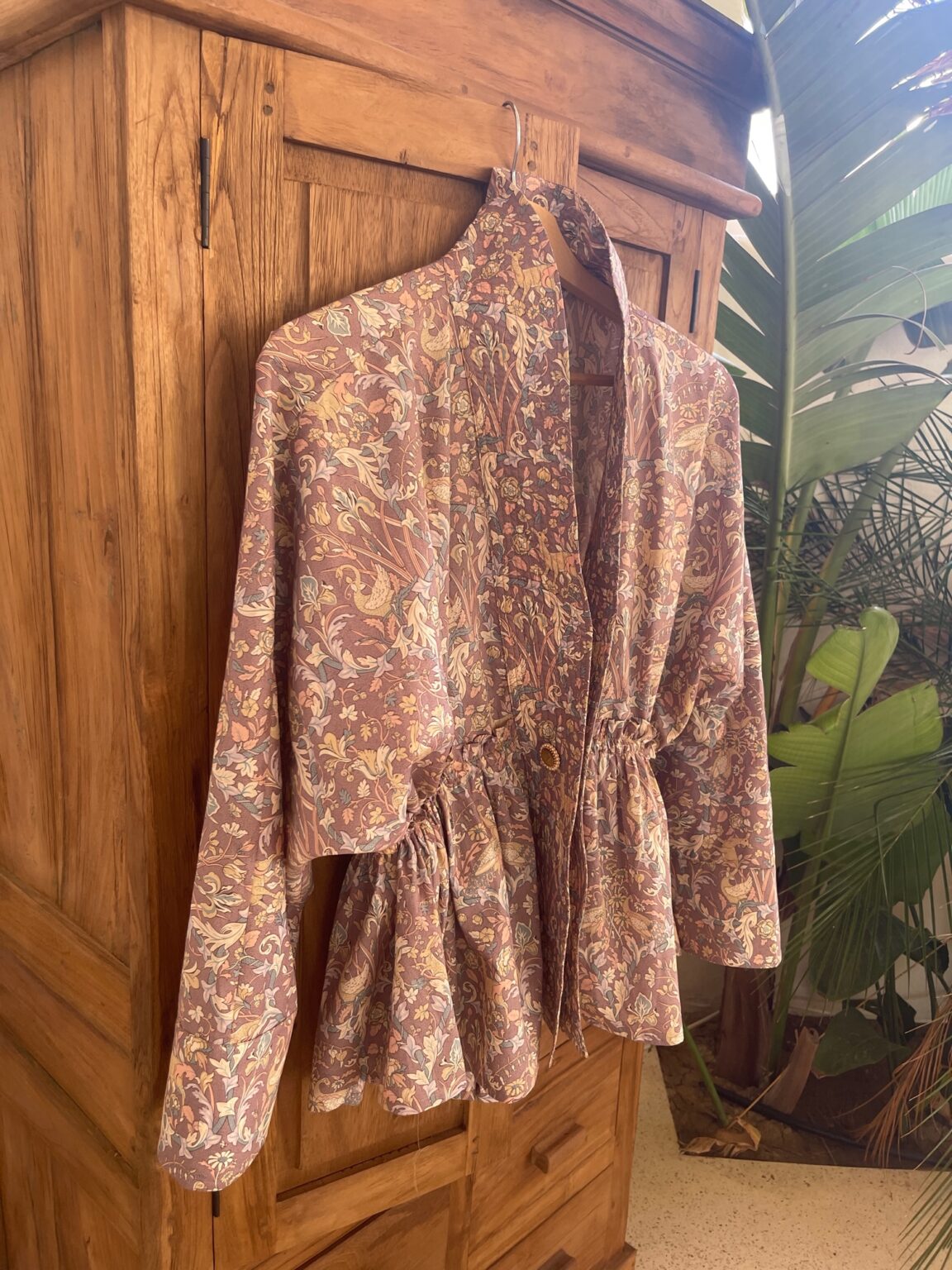 Pembe Lana Tawn Charlotte Kimono Üst