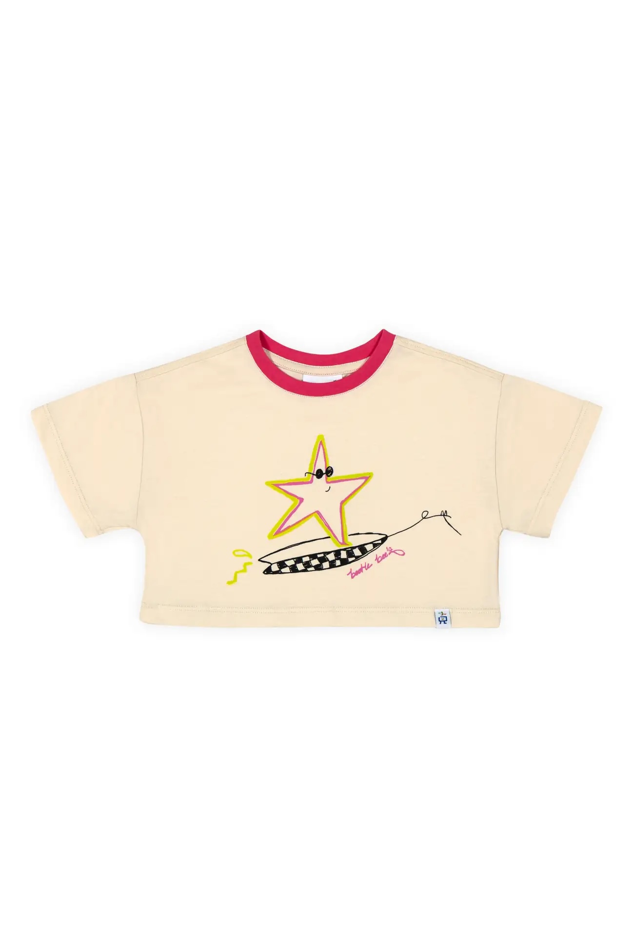 Surfer Starfish Crop T-Shirt - Ekru
