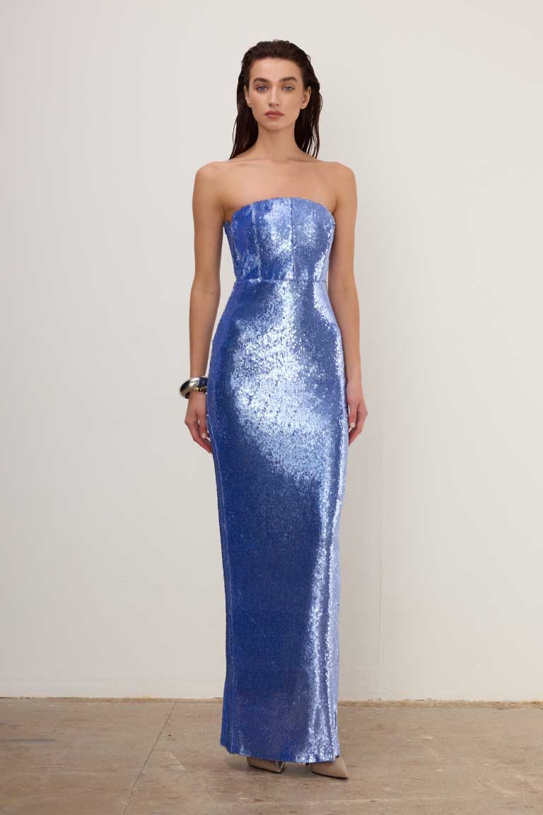 Charlotte Sequın Ice Blue Maxı