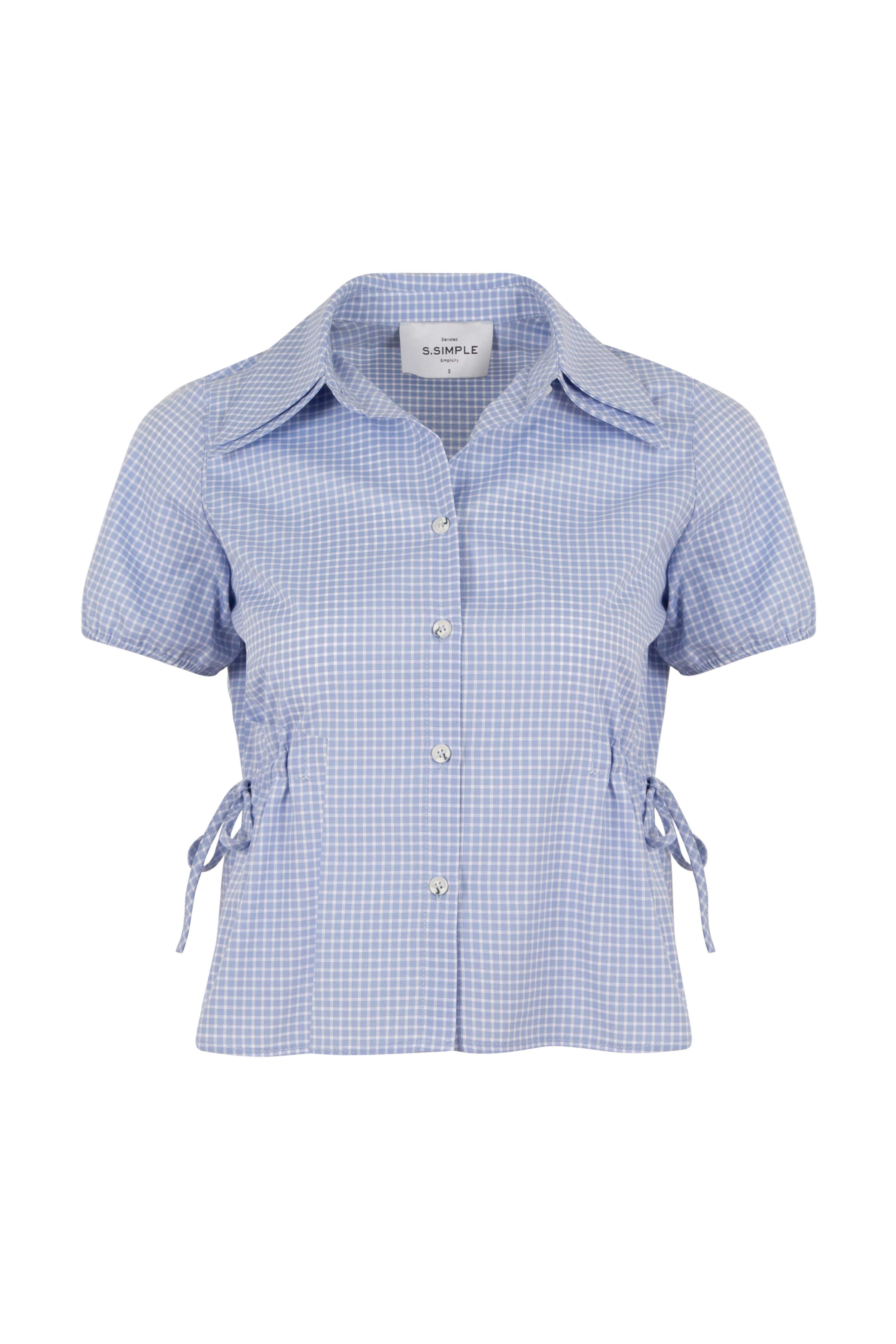 Plaid Mavi Top