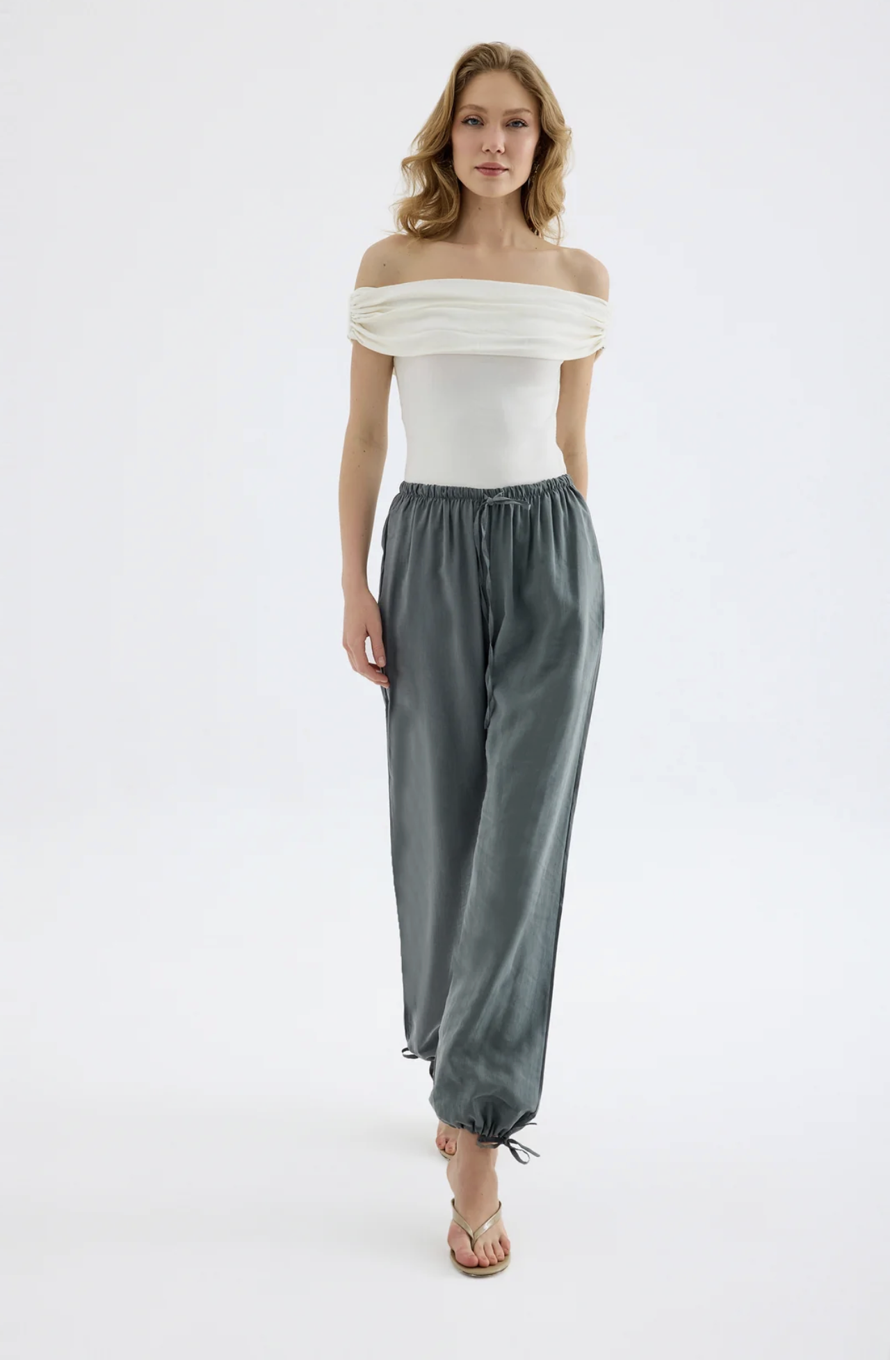 Novelle Modal Baloon Pantolon - Gri