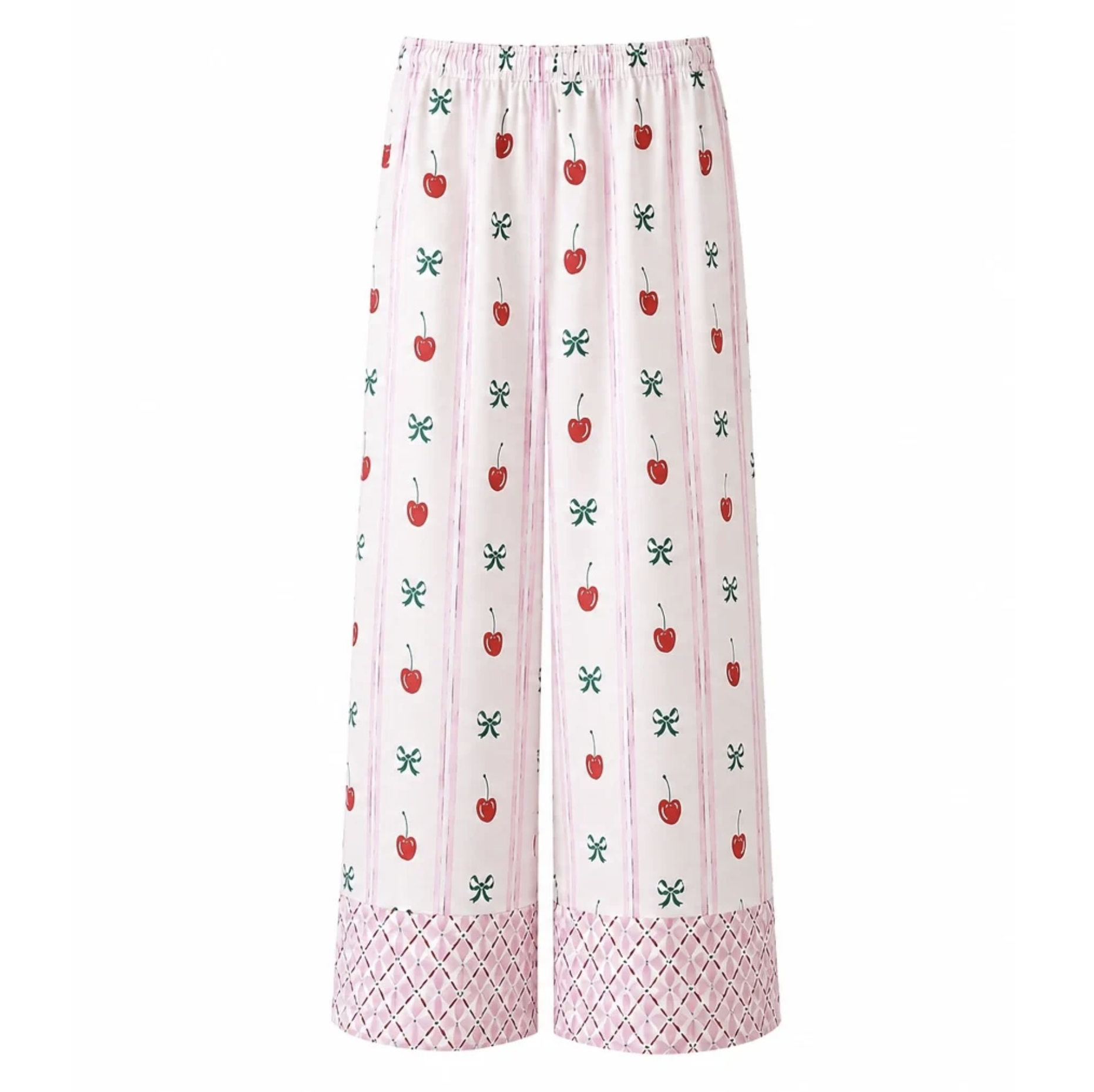 Cherry Keten Dokulu Pantolon