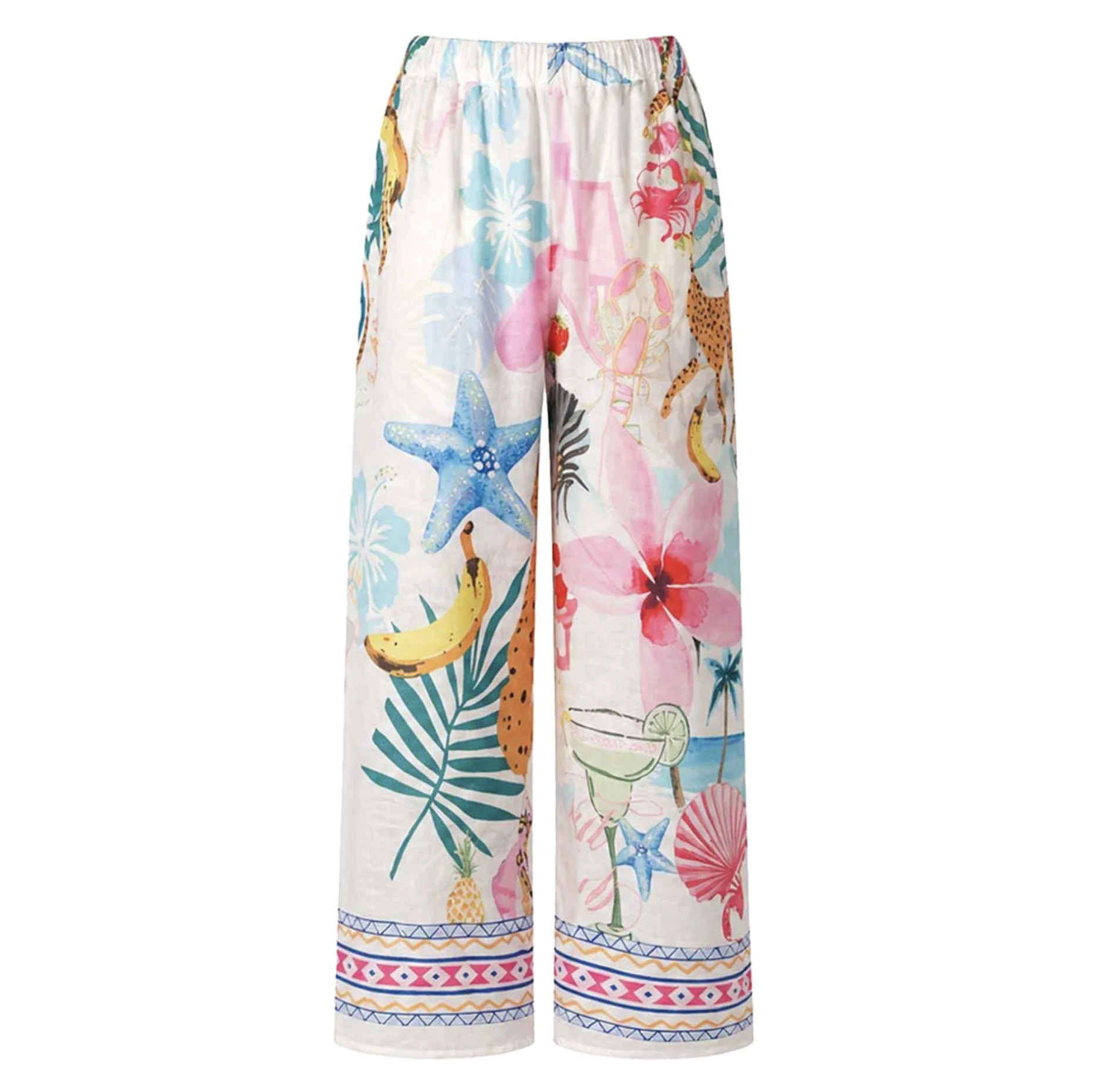 Nancy Keten Dokulu Geniş Paça Pantolon