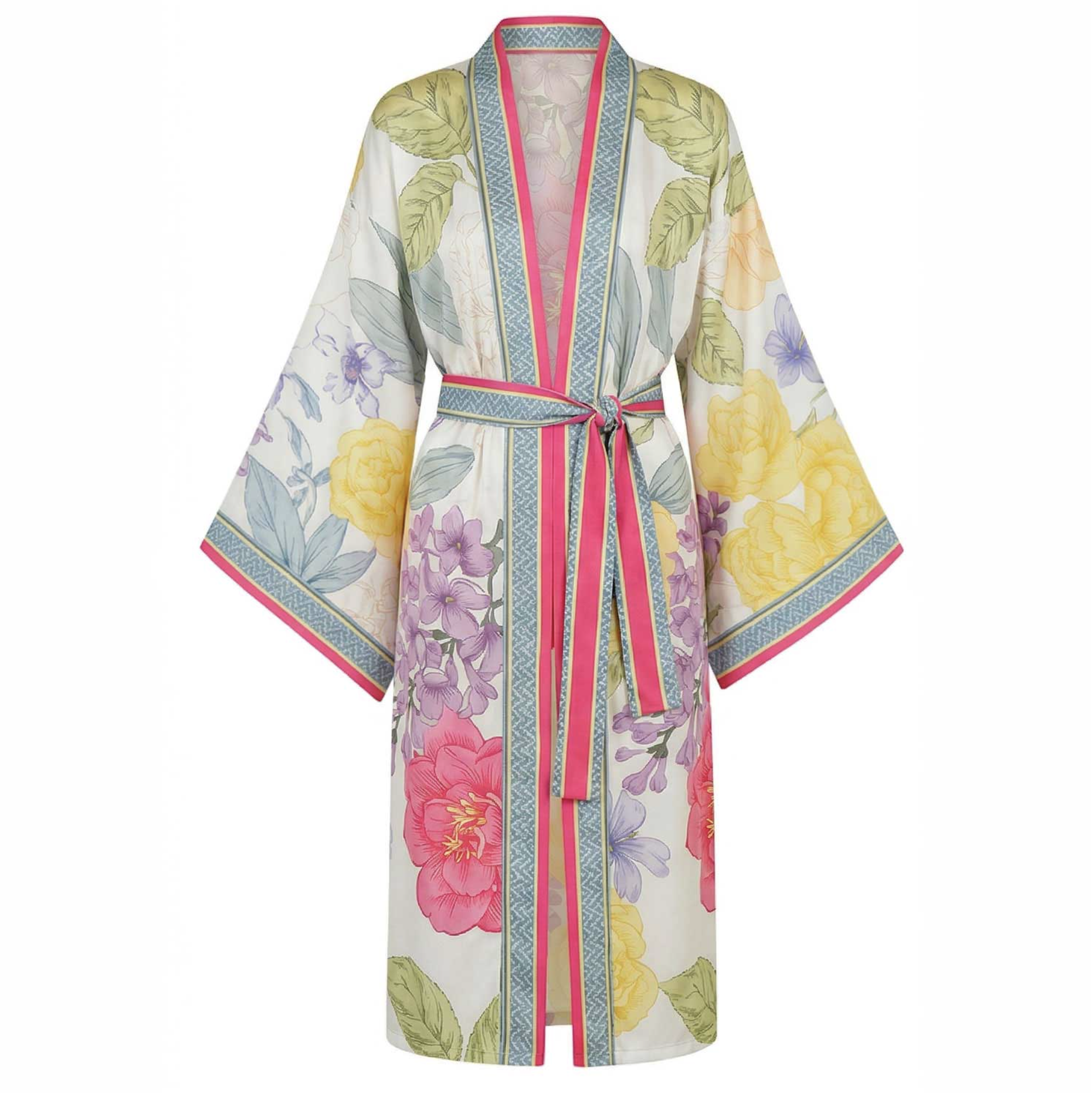 Cladia Çiçek Desenli Saten Kimono
